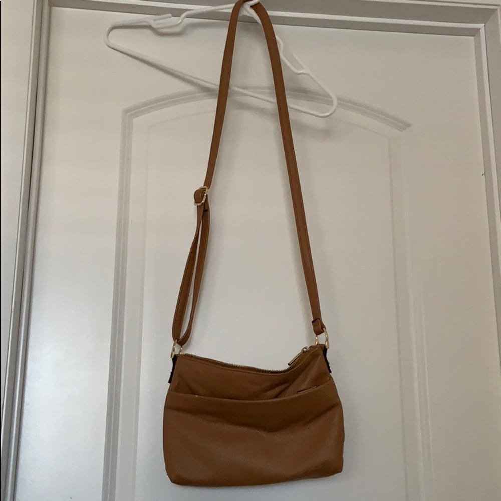 Brown satchel purse